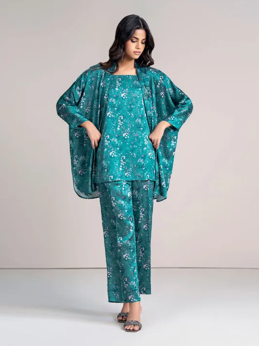2 Piece Silk Suit-Embellished (Pret)