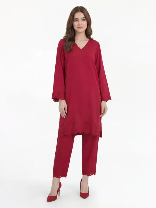 2 Piece Silk Suit-Embellished (Pret)