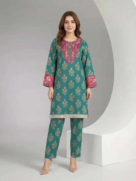 2 Piece Khaddar Suit-Embroidered_Pret