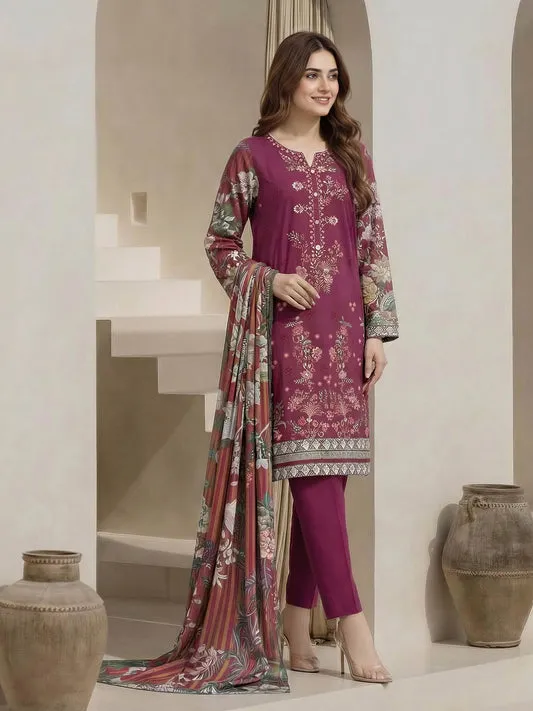 3 Piece Lawn Suit-Embroidered (Unstitched)
