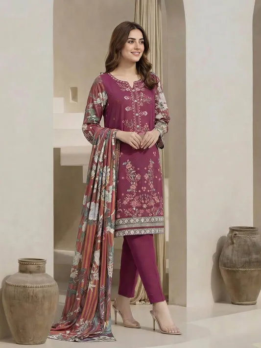 3 Piece Lawn Suit-Embroidered (Unstitched)