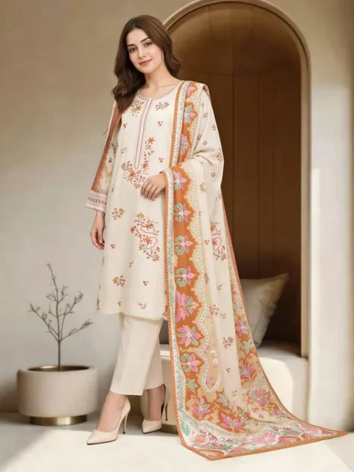 3 Piece Lawn Suit-Embroidered (Unstitched)