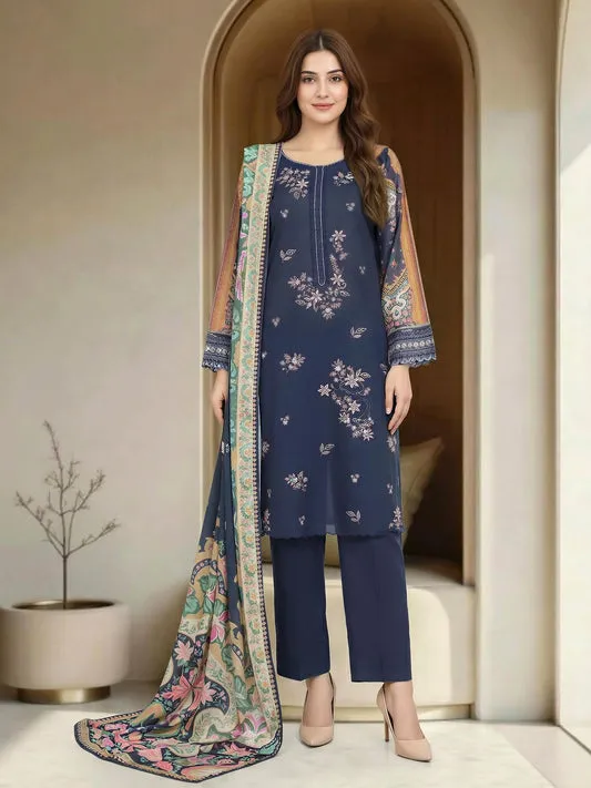 3 Piece Special Jacquard Suit-Embroidered (Unstitched)