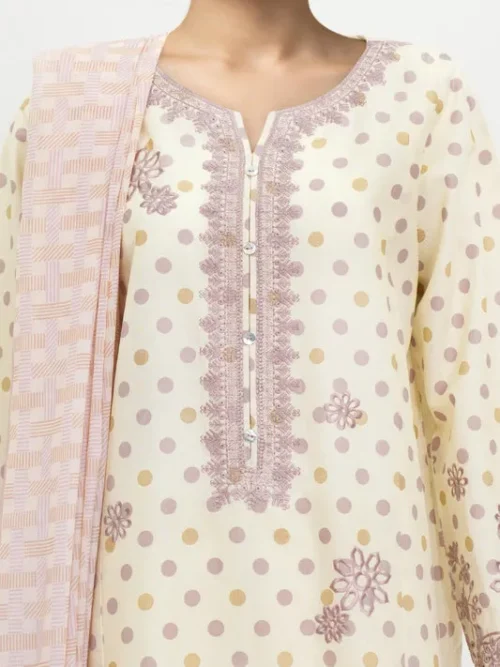 3 Piece Special Jacquard Suit-Embroidered (Unstitched)