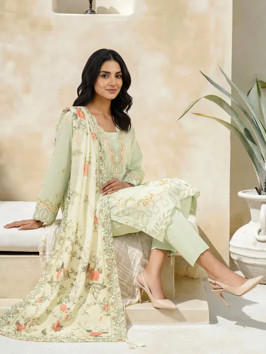 3 Piece Special Jacquard Suit-Embroidered (Unstitched)