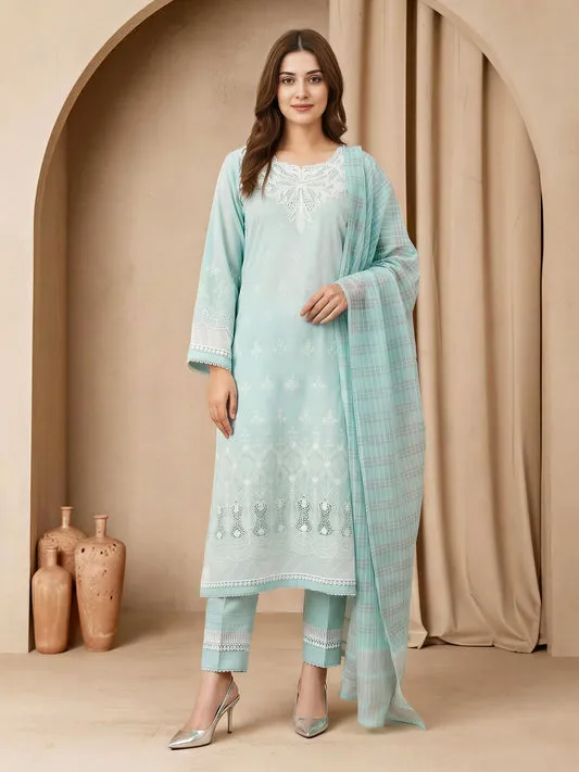 3 Piece Special Jacquard Suit-Embroidered (Unstitched)