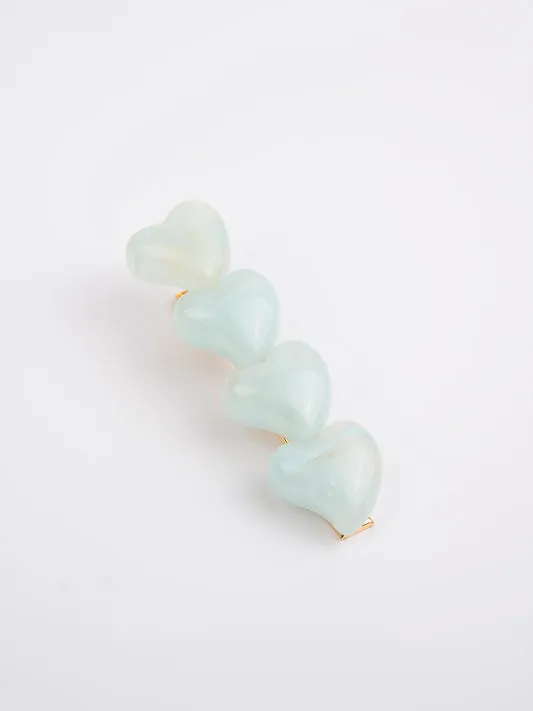 Bow With Heart Hair Clips