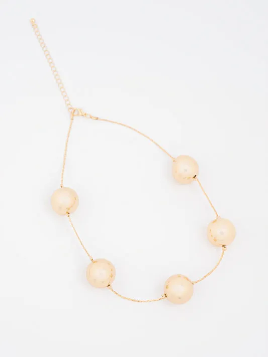 Hammered Disc Statement Necklace
