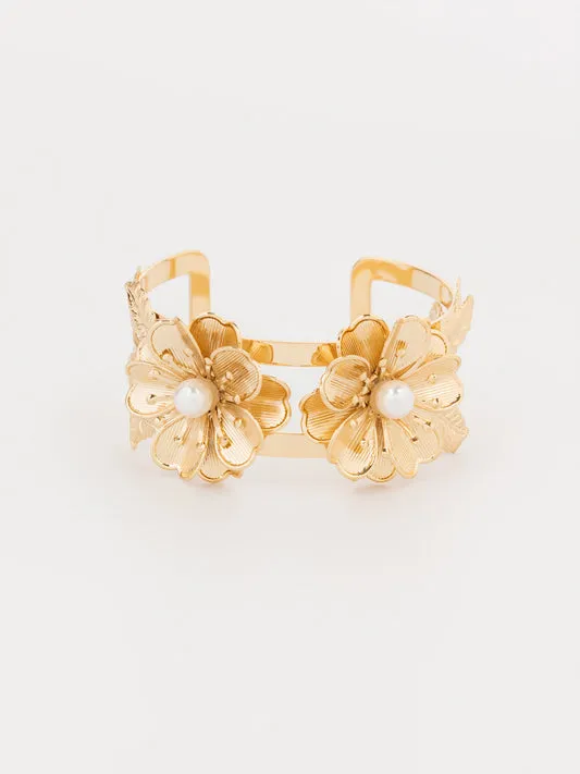 Twin Floral Pearl Bracelet